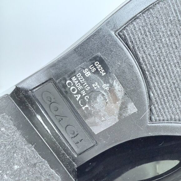 NWOB COACH Rivington Signature Knit Waterproof Chelsea Rain Boot in Black Size 5 - Picture 13 of 13